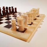 1960s Chess Set in Genuine Hand Carved Alabaster of Volterra.