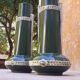 Pair of Art Nouveau barbotine vases by Gustave de Bruyn