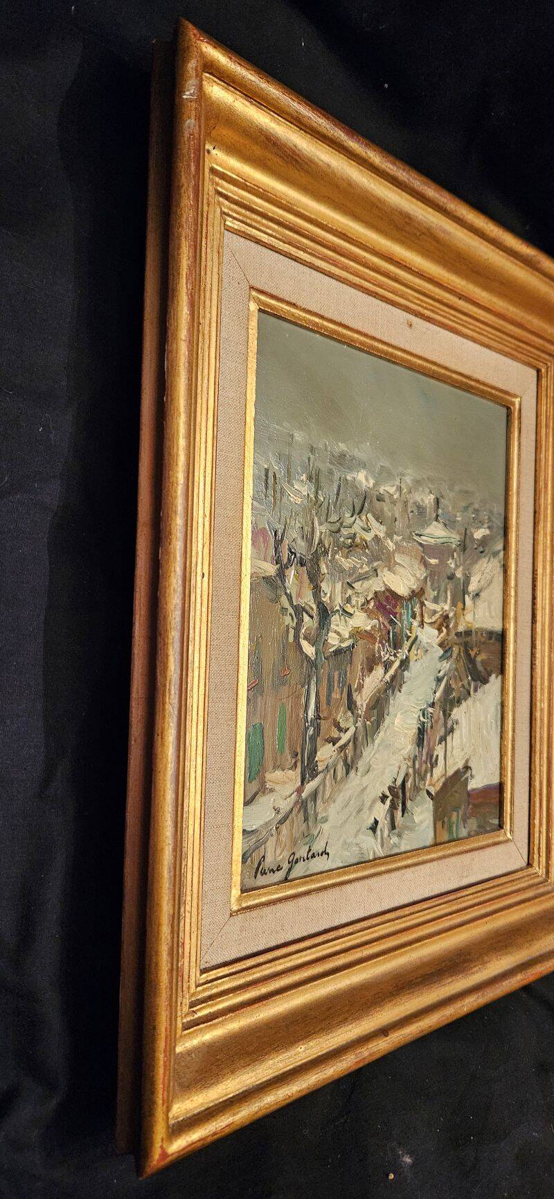 Pierre Gontard - Huile Sur Isorel "Paysage Enneigé"