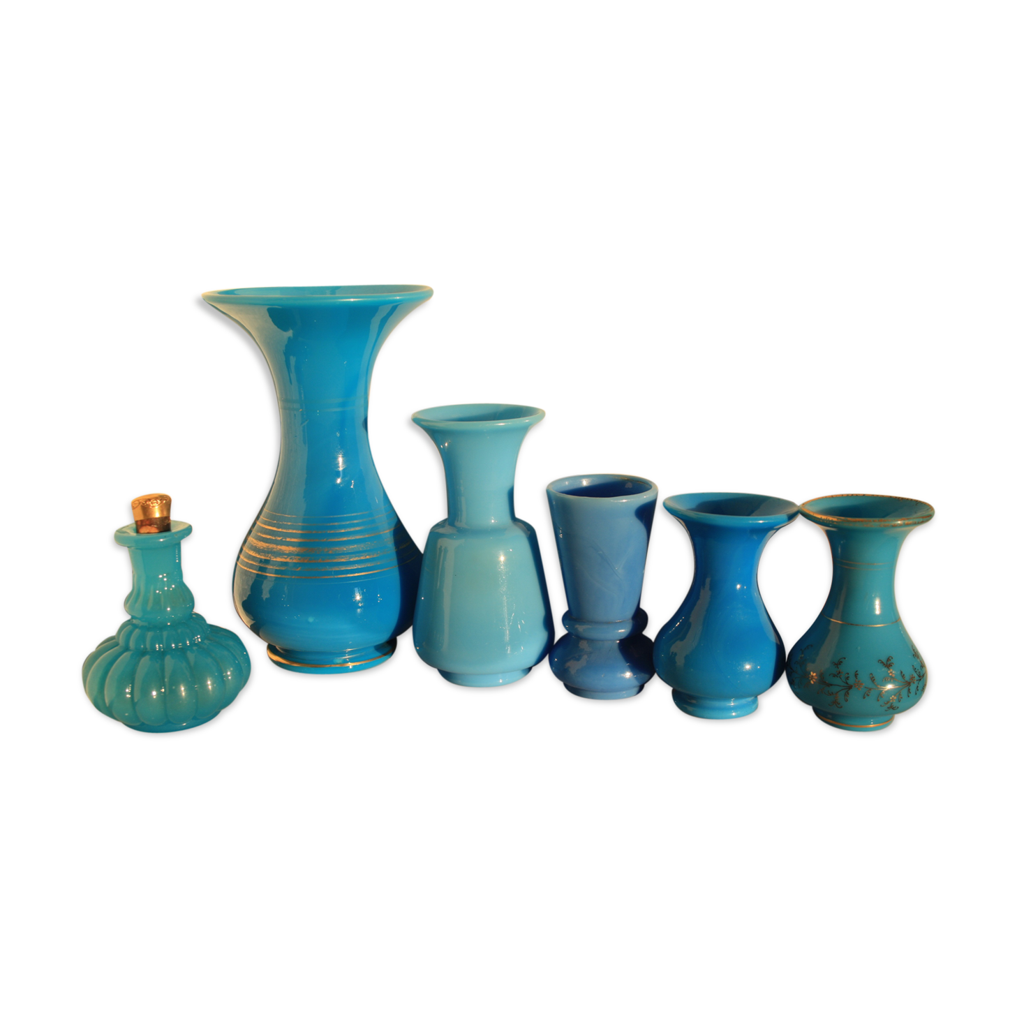 Vases in opaline - set of 6-