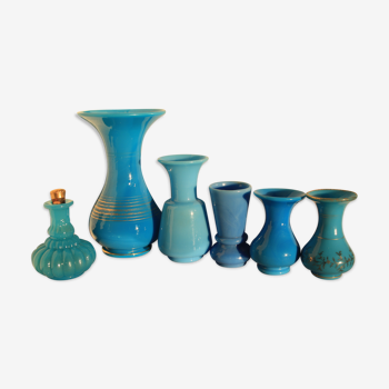 Vases in opaline - set of 6-