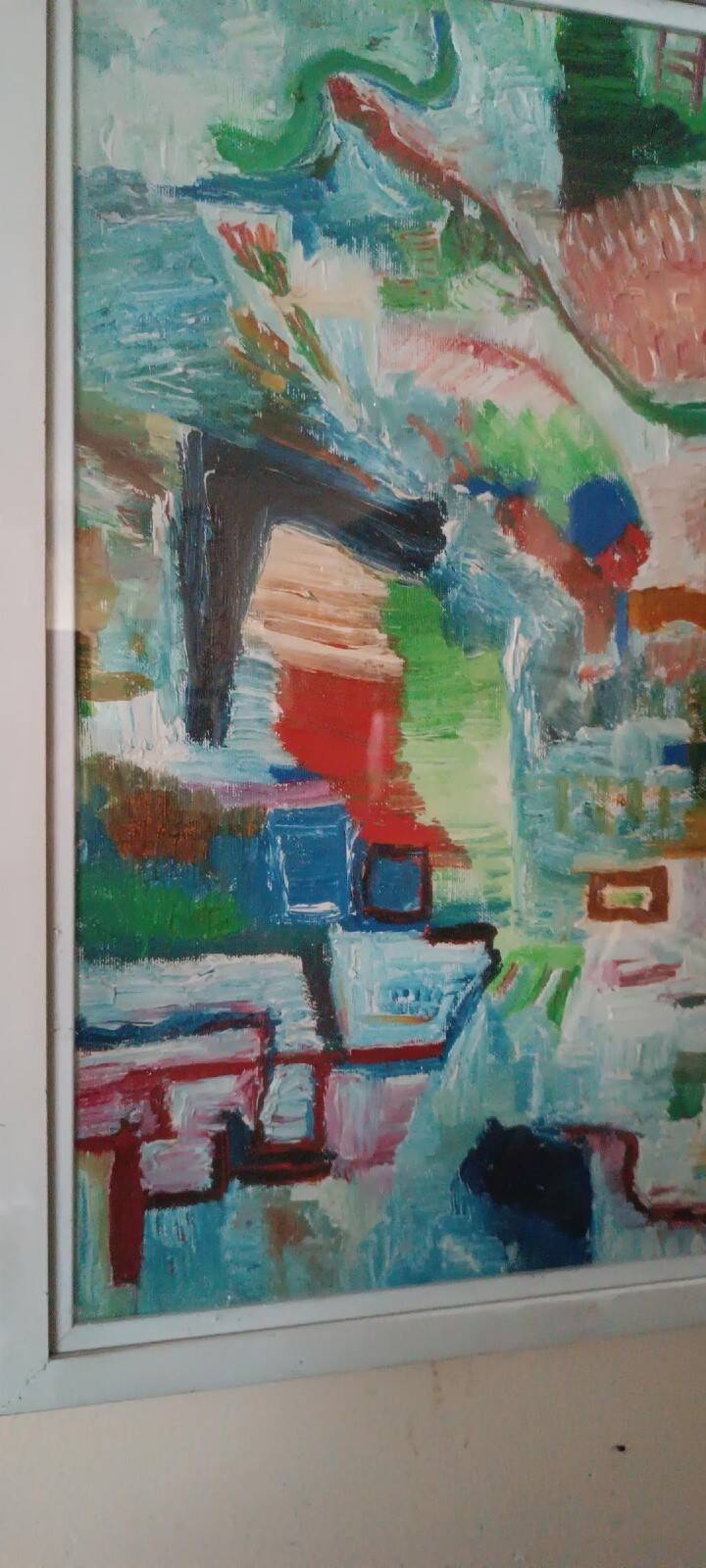 Abstract oil painting on canvas