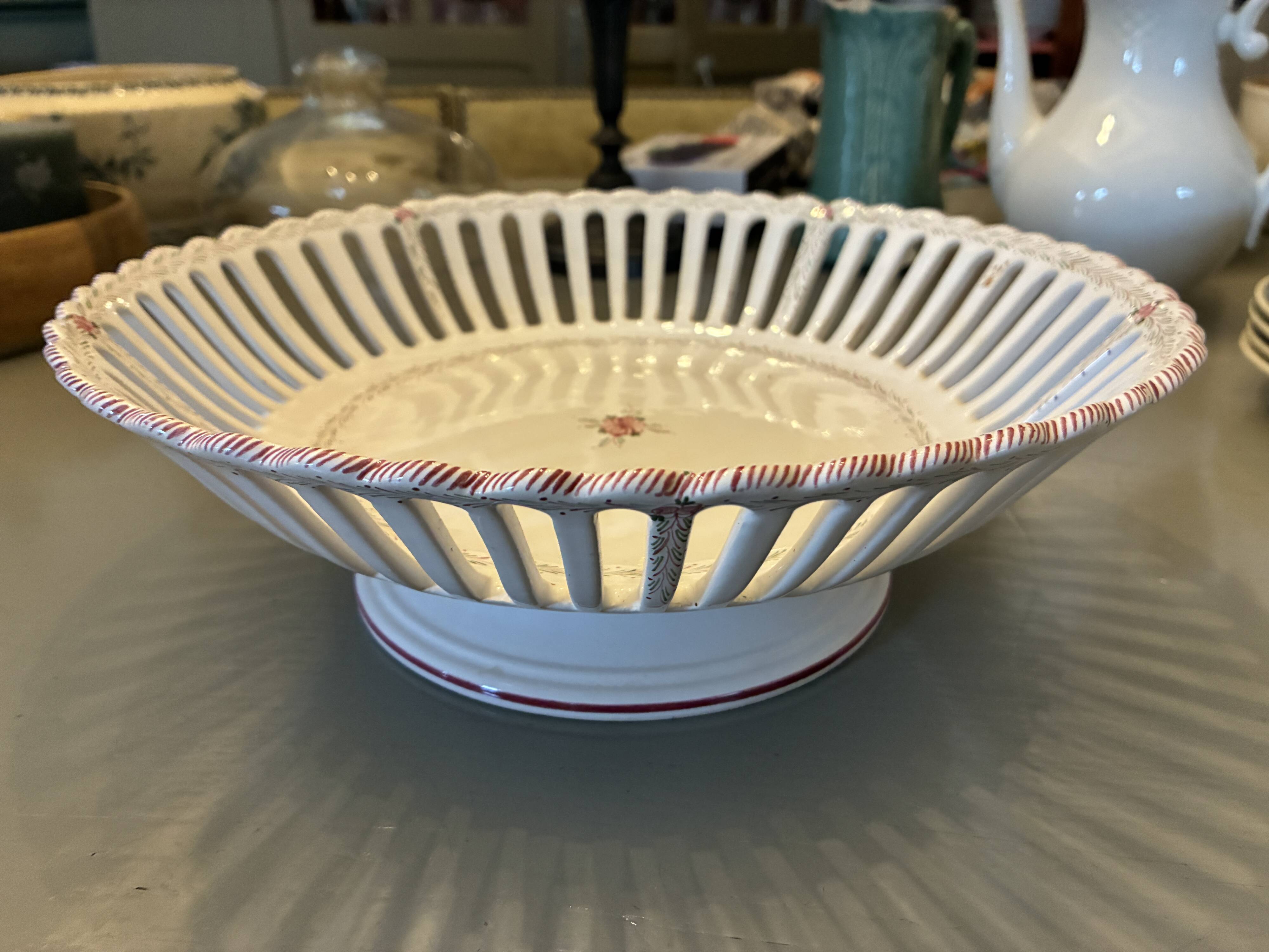 Openwork basket Malicorne earthenware