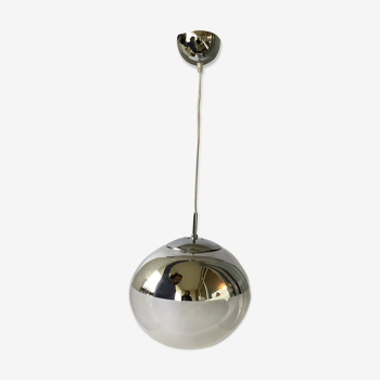 Suspension globe en verre moitié miroir