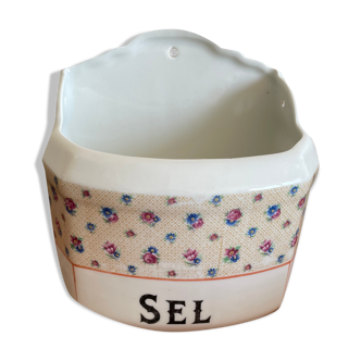 Salt box small flowers porcelain Limoges