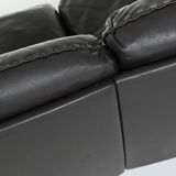 Canapé 3 places De Sede modèle DS-31 en cuir noir, Suisse 1970