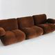 Vintage modular sofa brown velvet and chrome Italy 1970s