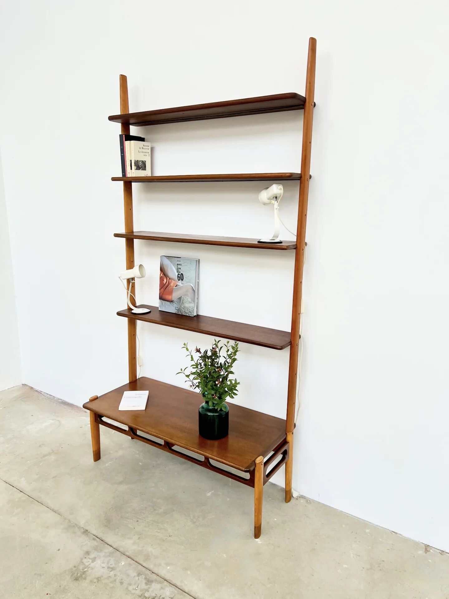 Wall system William Watting for Scanflex in teak and beech — 1960