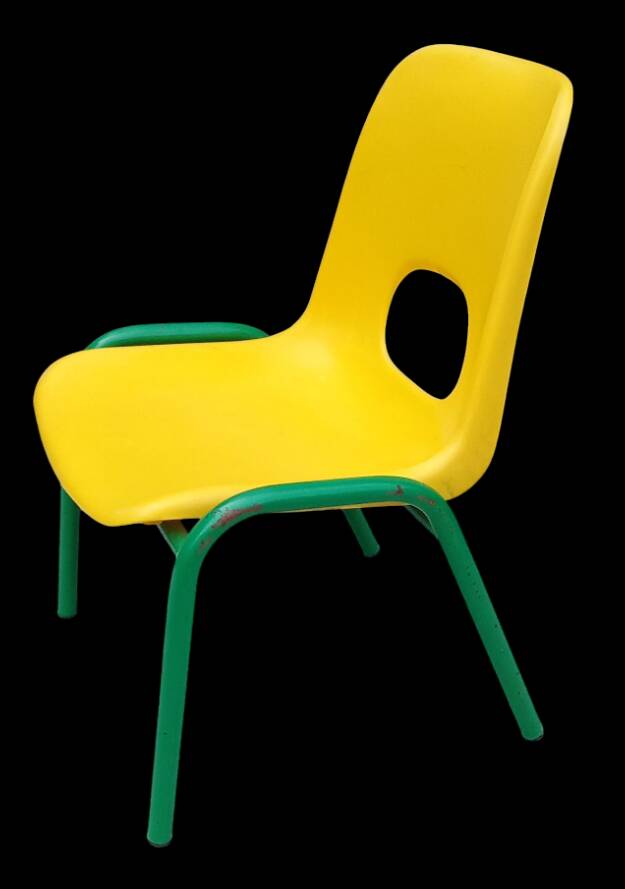 Set of 10 vintage children's stacking chairs