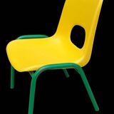 Set of 10 vintage children's stacking chairs