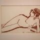 Painting/sanguine by Lucien Vignolle after Modigliani 1990’s