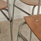 Set of 4 metal and wood school chairs, former Czechoslovakia, 1960.