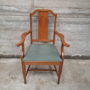 Art craft art nouveau armchair in oak and brass