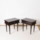 Pair of rosewood bedside tables, with drawer.