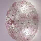 Charming Murano Ceiling Light Pink Flower by Seguso for Venini, Italy, 1970