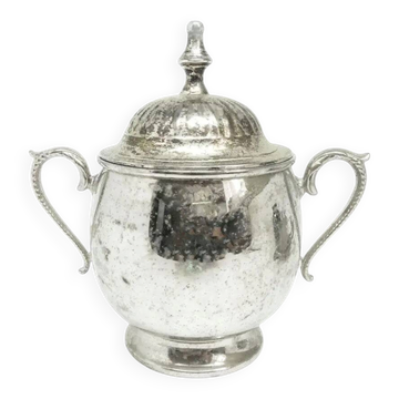 Sucrier, Art Nouveau Art Déco, laiton argenté, Suède, années 1920