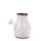 Minimalist white ceramic pitcher signed Pierlot, 1960s