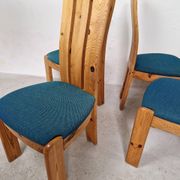 Ensemble de 6 chaises de salle à manger en pin danois, années 1970.