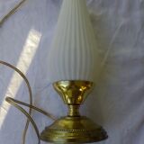 Desk lamp brass plastic lampshade
