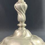 Louis XIV style pewter candlestick with twisted decoration