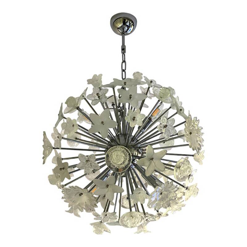 Contemporary "Bouquet" Flowers Murano Glass Sputnik Chandelier