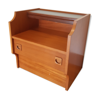 Lighted vintage bedside table