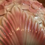 Ancien cache pot CLF forme hortensia rose et blanc vintage