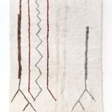 Moroccan Berber rug Azilal ecru with colorful patterns 261x166cm