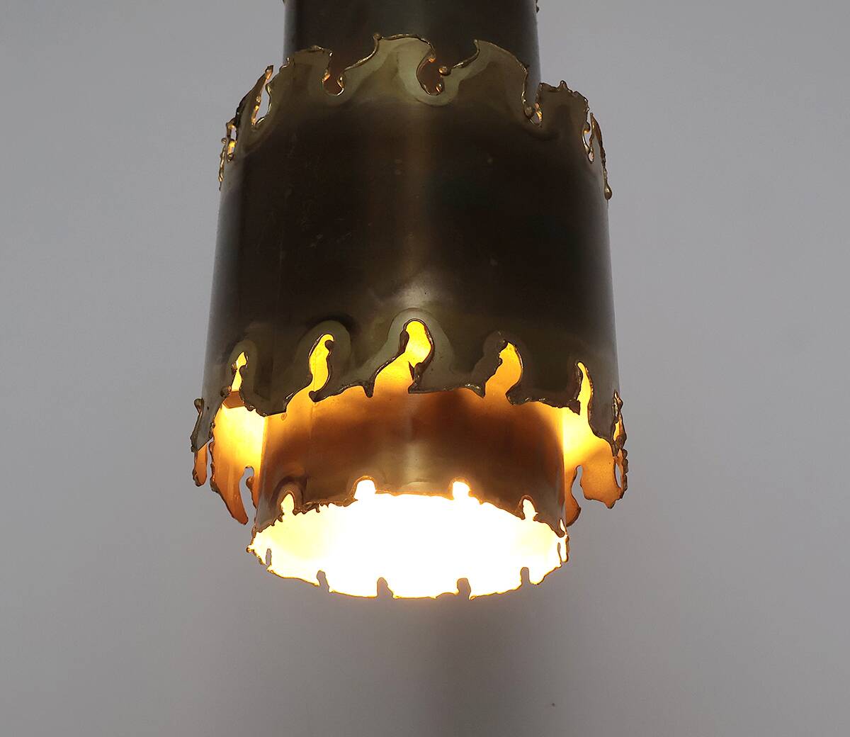 Set of 2 vintage Holm Sorensen brass pendant lamps 6400