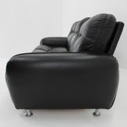 1970s 3-Seater Sofa in Black Leather,Italy