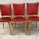 3 chairs in red Skaï