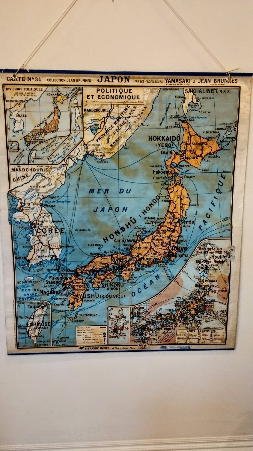 Carte scolaire no 34 japon Yamasaki et jean brunhes