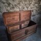 Antique French oak storage bench / blanket box, 1800–1850