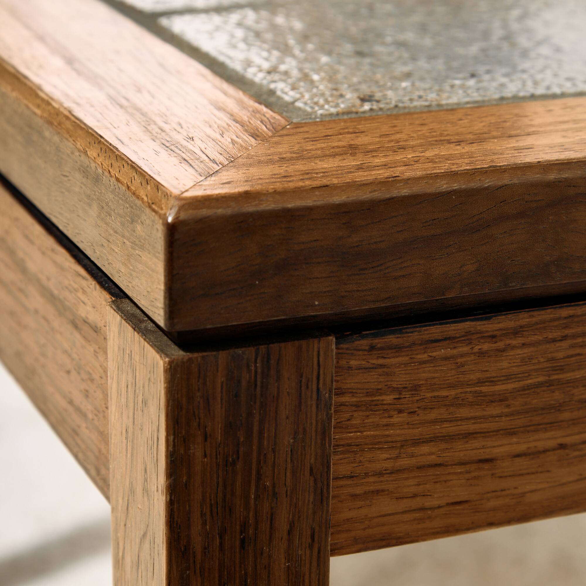 Coffee table in rosewood and ceramic by Lisbeth Sallingboe