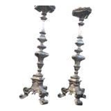 Pair of gilded bronze chandeliers in baroque style, XIXth century