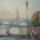 Michel Pabois: Paris, view over the rooftops, original oil on canvas signed.