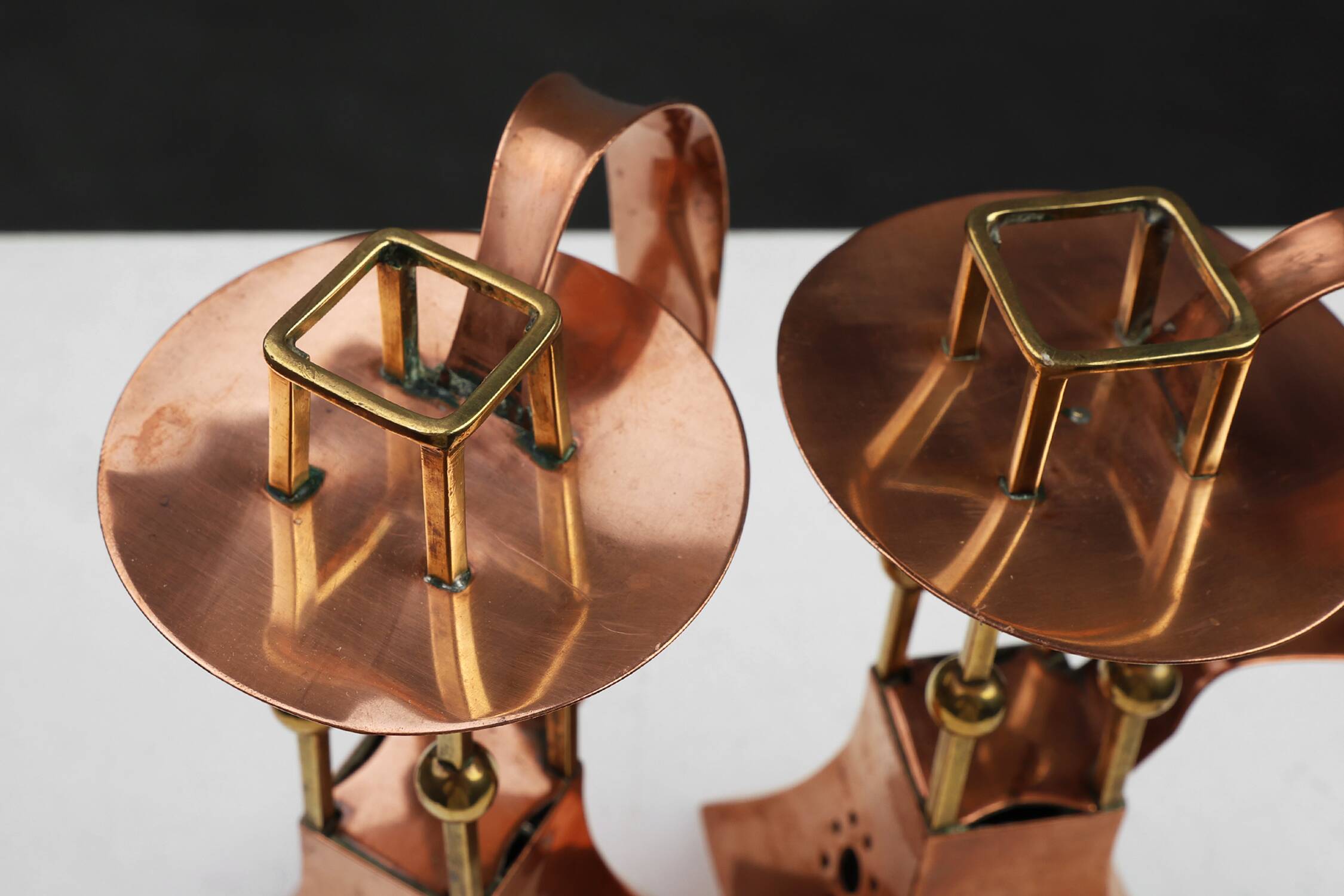 Pair of copper Table Candlesticks by Carl Deffner, Germany ca 1910