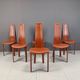 Vintage Leather Dining Chairs by Arper Italy, 1980s - Set of 6
