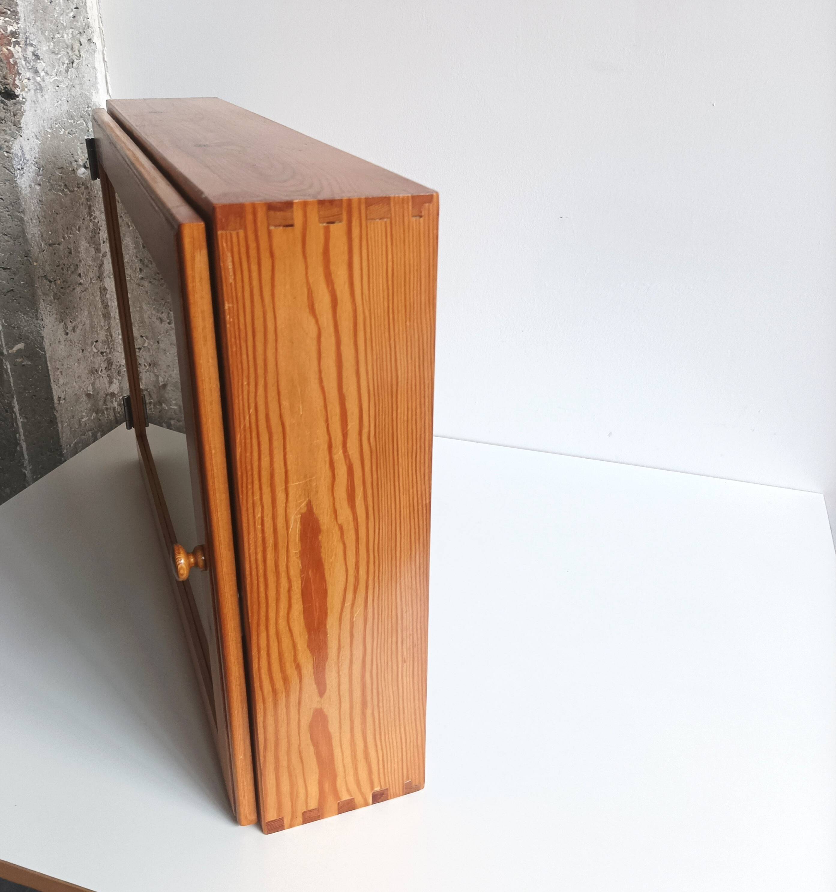 Armoire murale miroir pin massif 80s