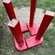 Tabouret de sauna laqué rouge par Olof Ottelin Finlande 1960