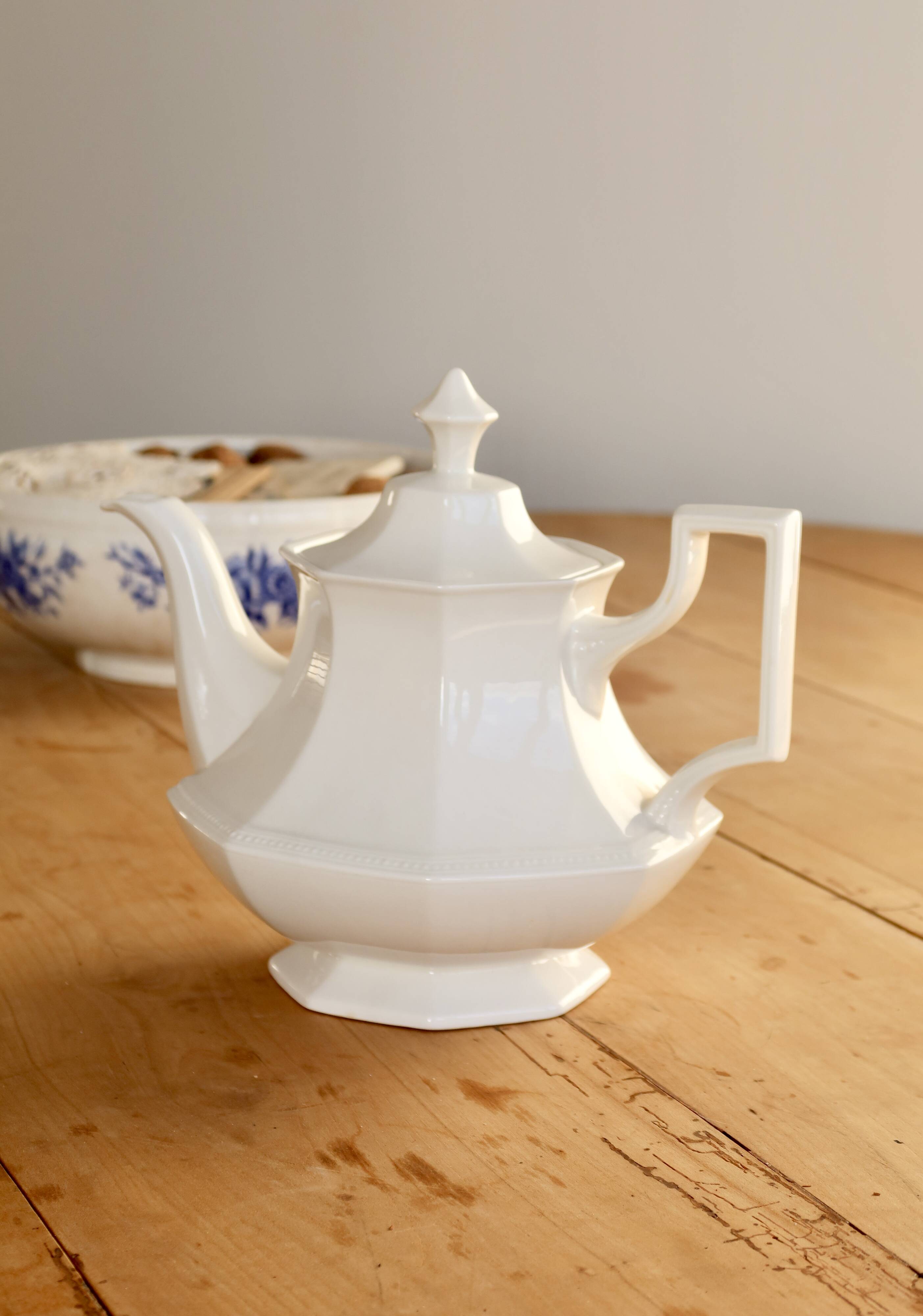 Small vintage porcelain jug Johnson Brothers with Pearl pattern.