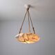 Timeless Art Deco pendant lamp in carved alabaster with black veins, 1920s
