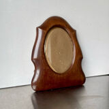 Antique  art deco mahogany wooden frame measurements 21.5 cm x 17 cm  convex glass