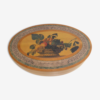 Boîte en boîte ovale fabrication artisanale décor "Corbeille de fruits" Caravage
