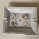 Old rectangular Limoges Porcelain Ashtray: Leaf designs signed GP