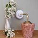 Applique tulipe vintage en verre de Clichy rose