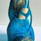 Turquoise glass and enamel carafe by Théodore Legras, 19th century.