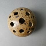 Vase bouquetière, pique fleurs en grès pyrité