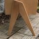 Vintage sideboard with tapered legs, light oak, 1960s.