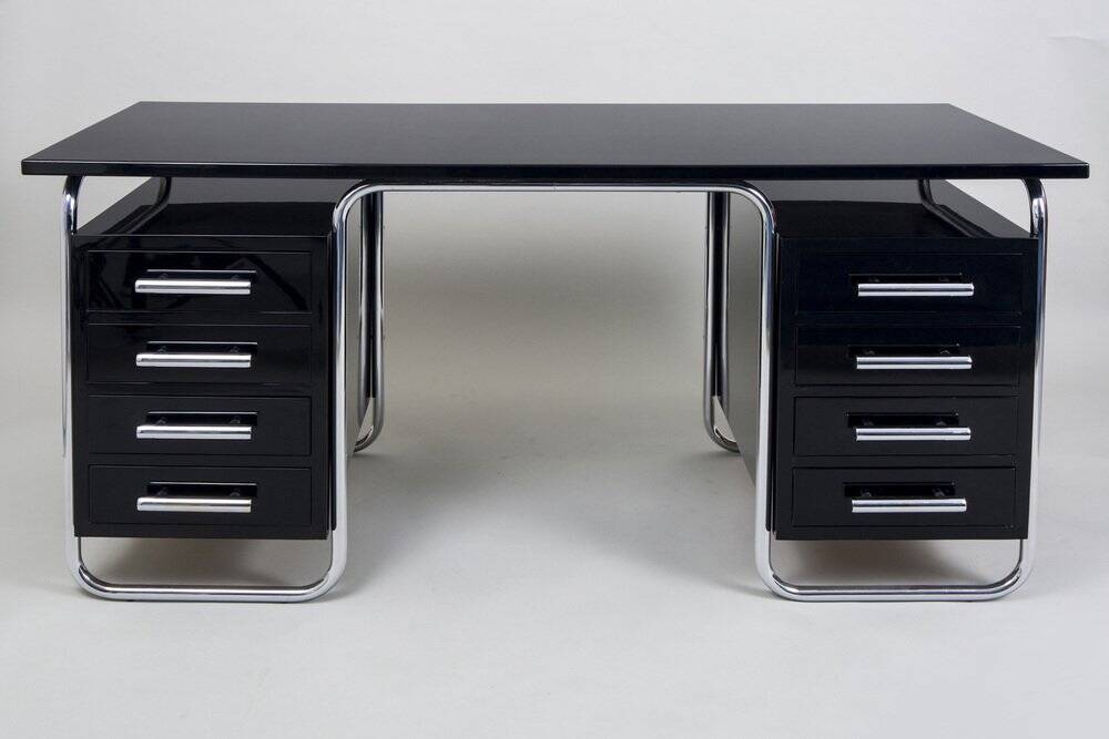 Bauhaus Writing Desk in Chrome by M. Breuer for Thonet, Czech, 1930s